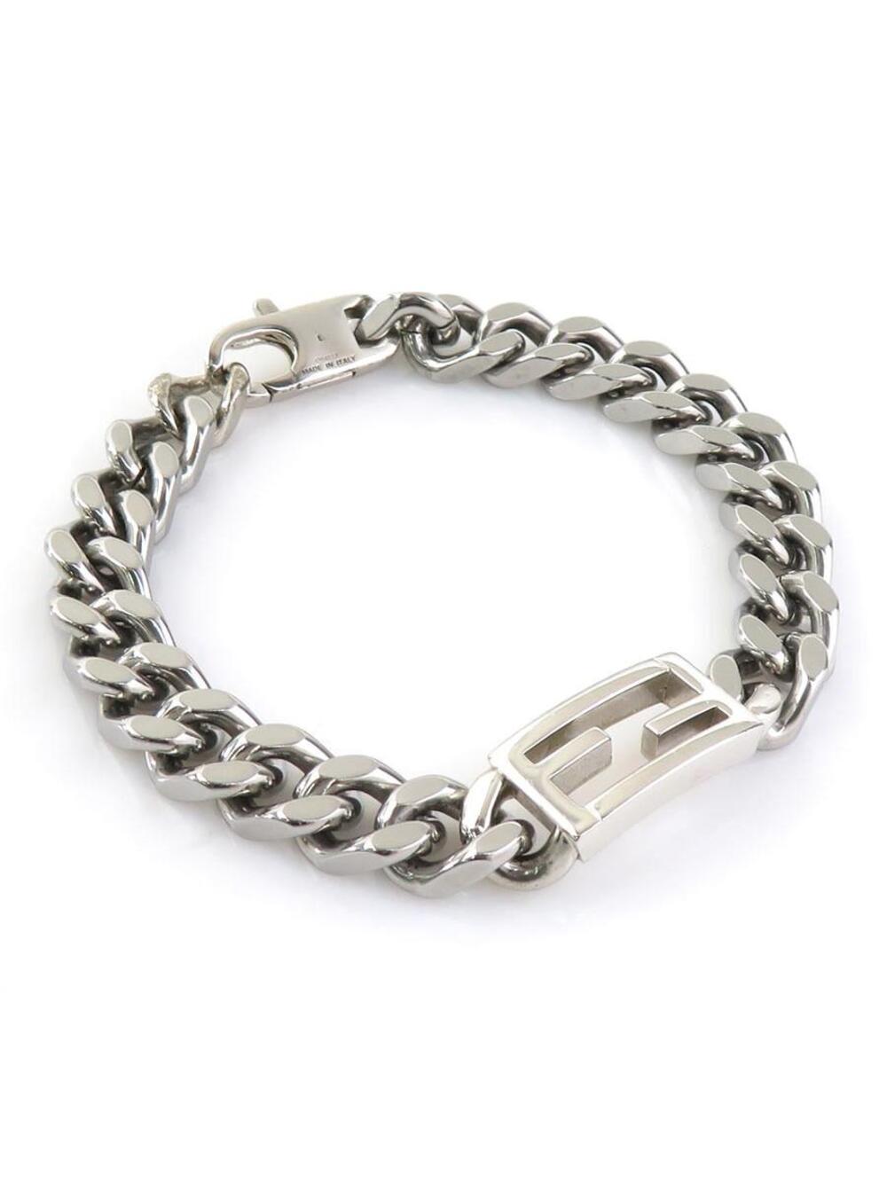 Auth Fendi Chain Bracelet Silver Metal #345754F21B